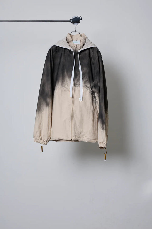 SPRAY PIGMENT-DYED BALACLAVA JACKET / WHITE［BODYSONG.］