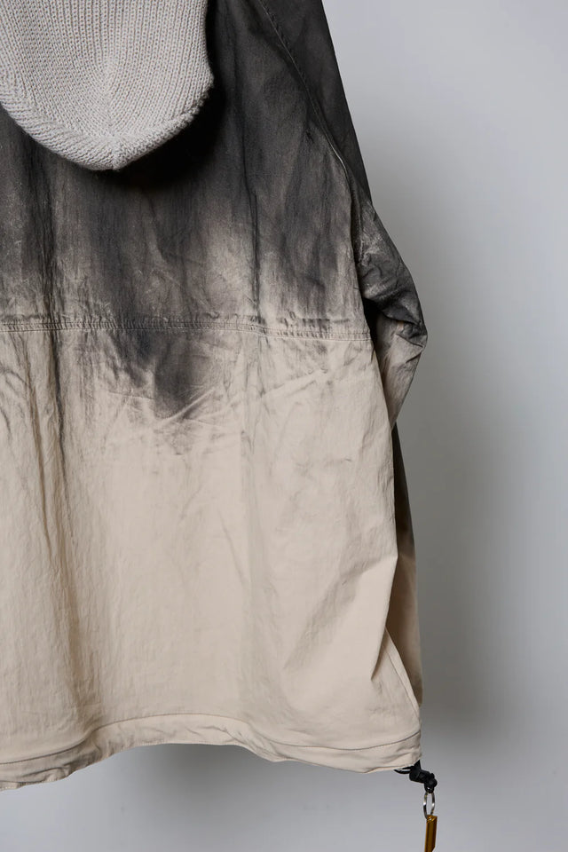 SPRAY PIGMENT-DYED BALACLAVA JACKET / WHITE［BODYSONG.］